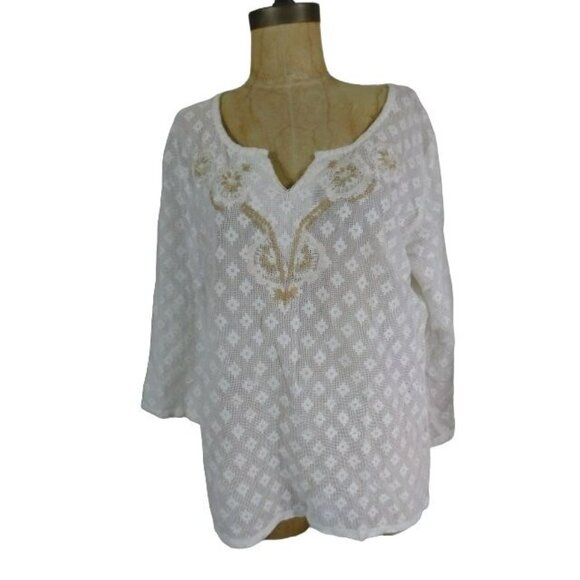 prAna Size S Small Boho Woven Semi Sheer Tunic Style Top - Picture 1 of 3